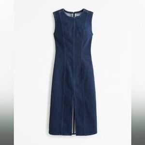 Abercrombie Shell Denim Midi Slit Dress XSP